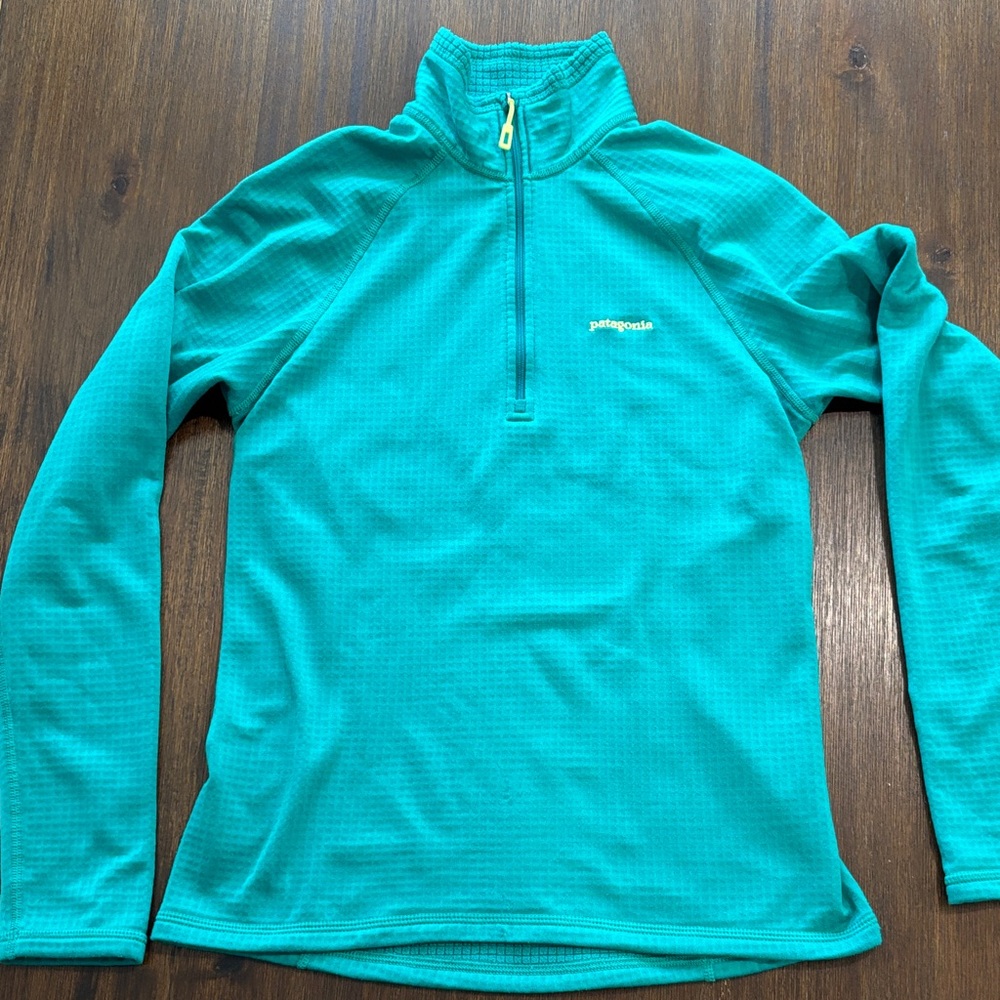 Patagonia R1 Aqua Blue Half-Zip Pullover